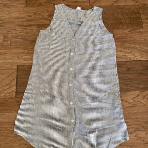 Gap linen stripe button down shirt dress